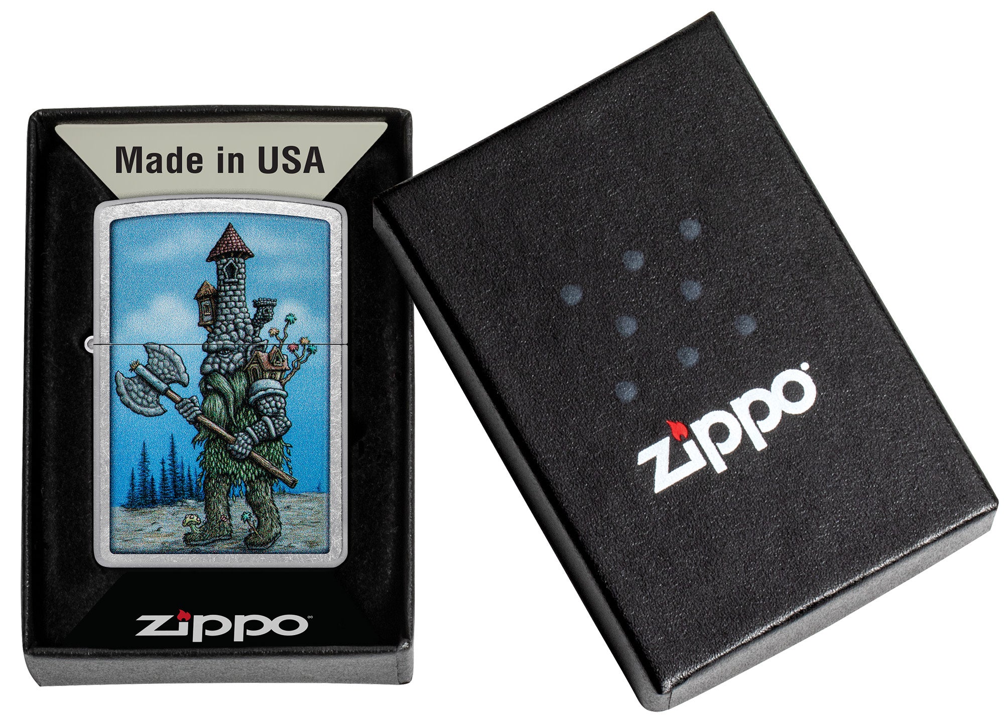 Zippo Castle Troll Design Street Chrome Windproof Lighter – Zippo USA