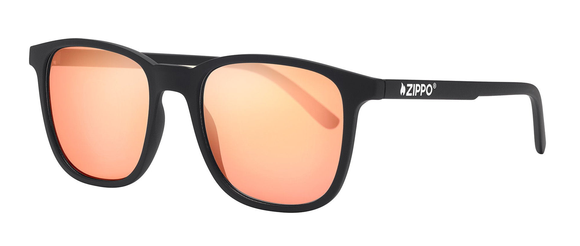 Zippo Crystal Black Frame And Temples Orange Multicoating Lens Sunglasses | Desertcart