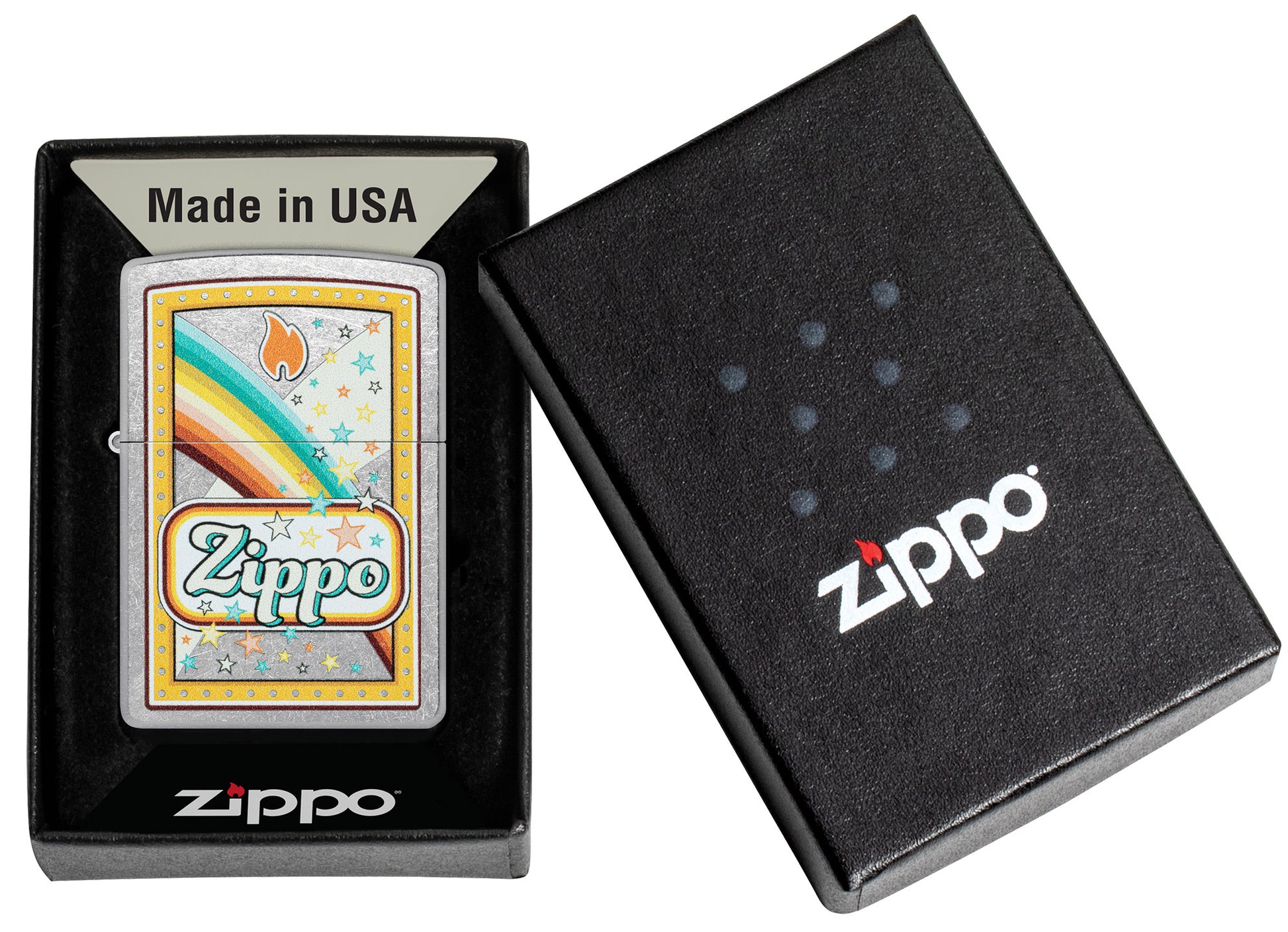 Zippo Candy Design Chrome Windproof Lighter in its packaging.