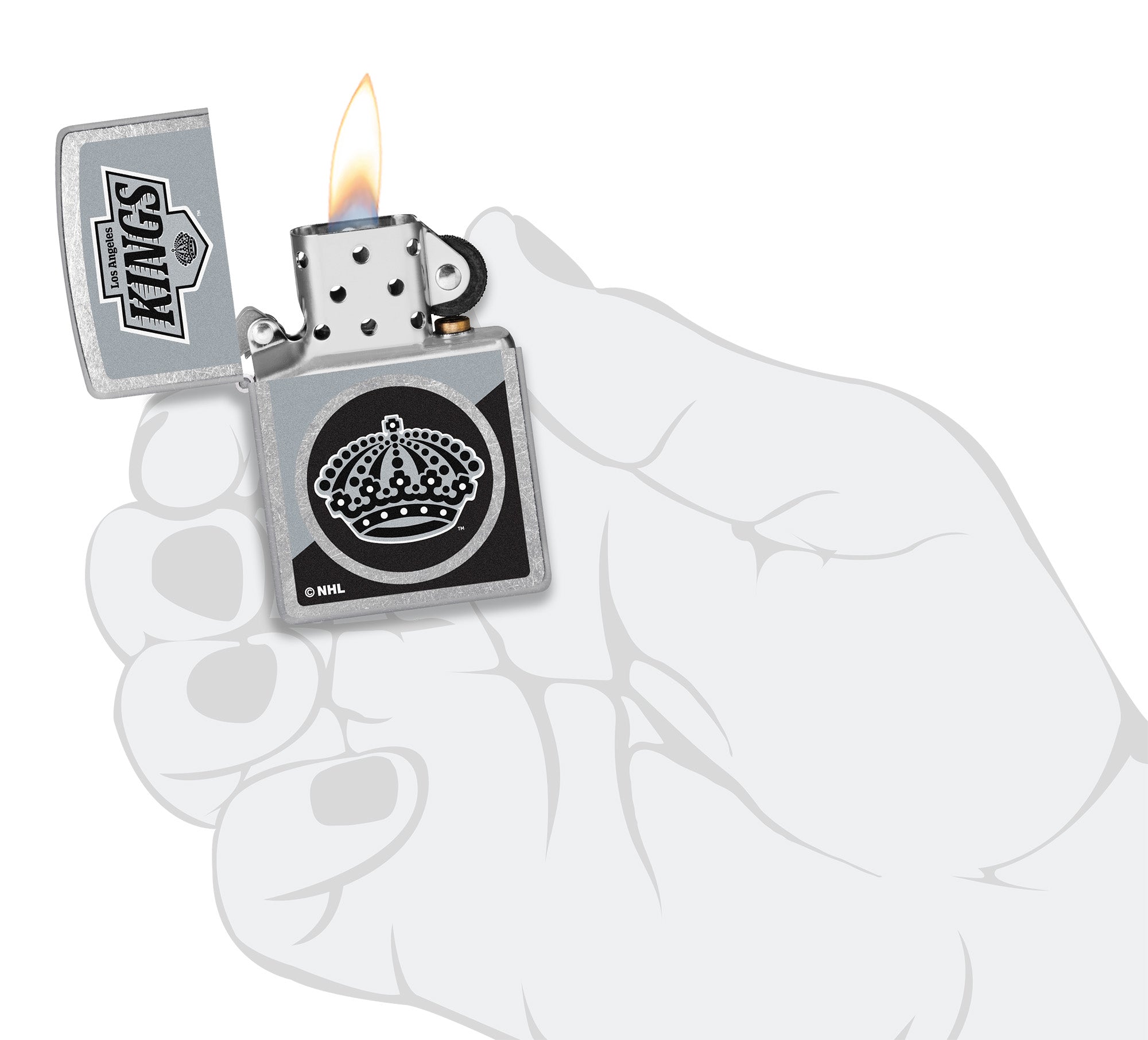 Zippo NHL® LA Kings® Colorblock Logo Design Street Chrome