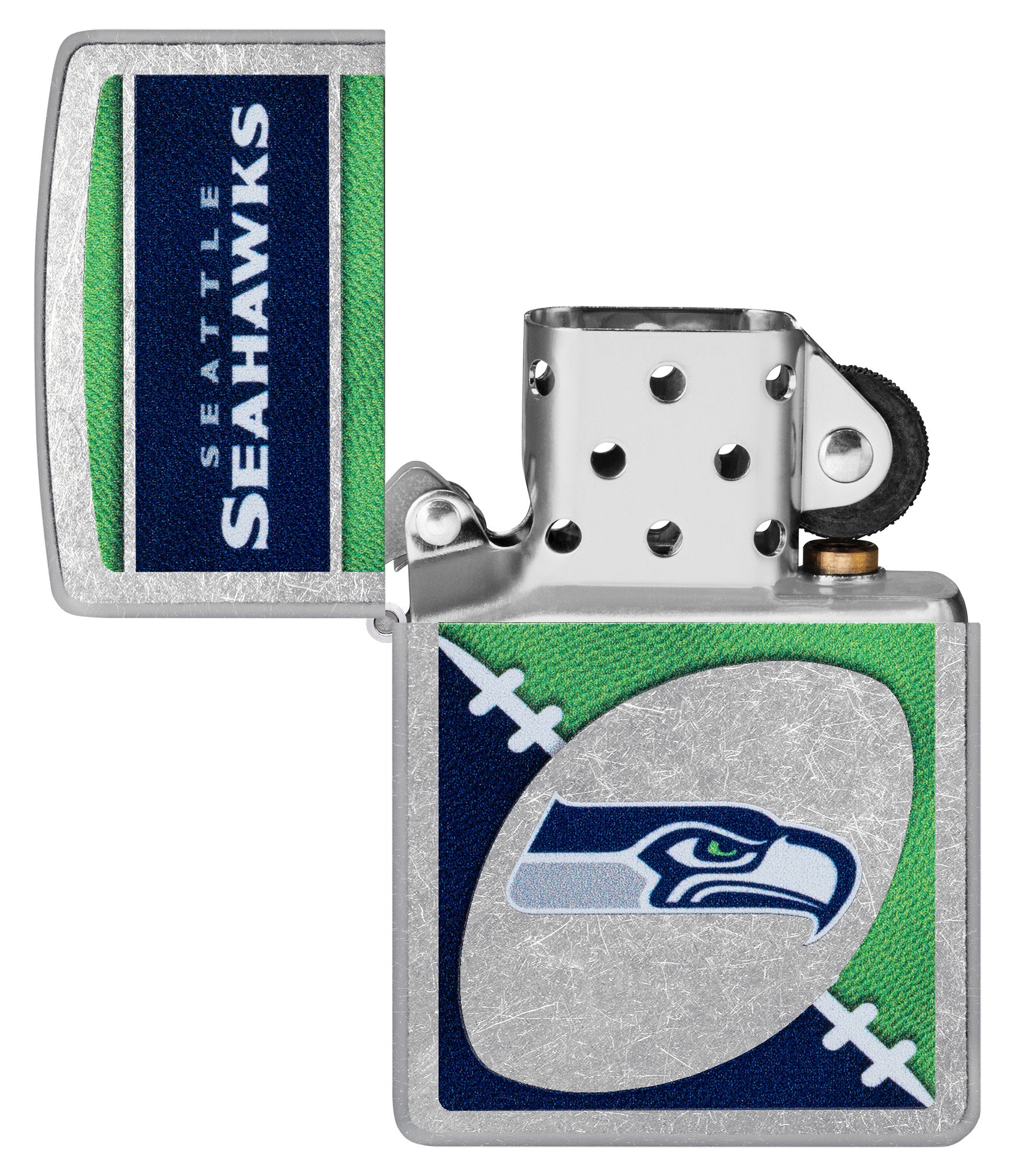 Zippo NFL Seattle Seahawks Chrome Logo Design Street Chrome
