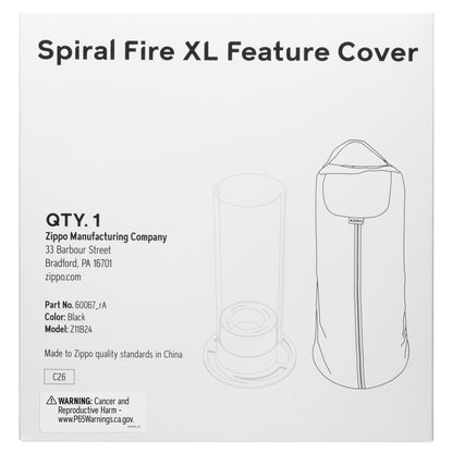 Zippo FlameScapes® Spiral Fire Feature XL Cover in its packaging.

