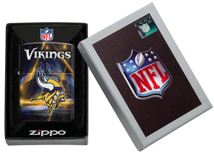 Zippo NFL Minnesota Vikings 540 Matte Windproof Lighter in its packaging.