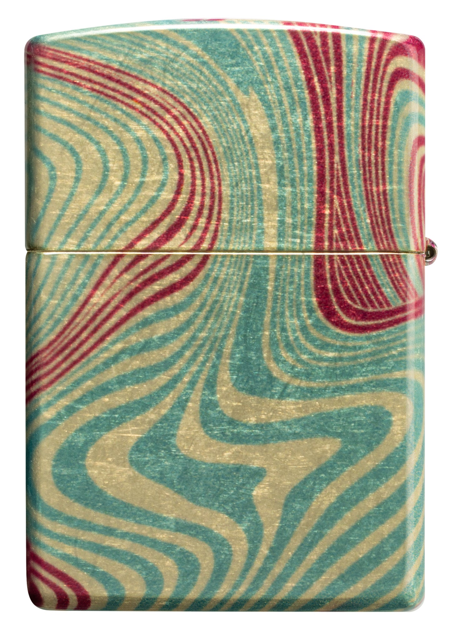Back view of Zippo Zag Design 540 Tumbled Brass Windproof Lighter.