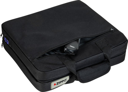 Top view of Zippo Heated Seat - Double, while closed, showing the HeatBank 9s (included) inside the USB power source pocket.