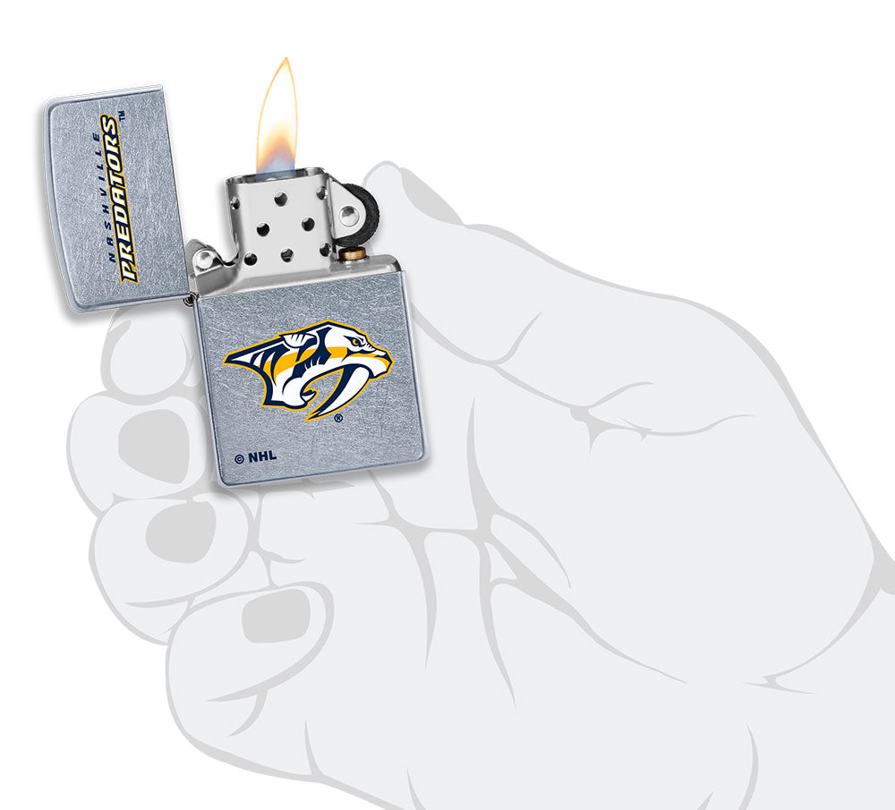 NHL Nashville Predators Street Chrome™ Windproof Lighter in its packaging