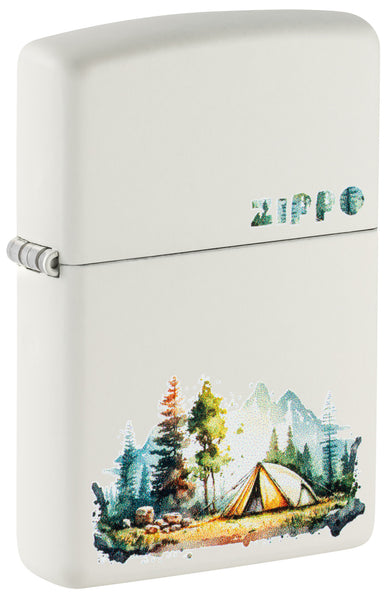 Zippo Nature Retreat Design White Matte Windproof Lighter – Zippo USA