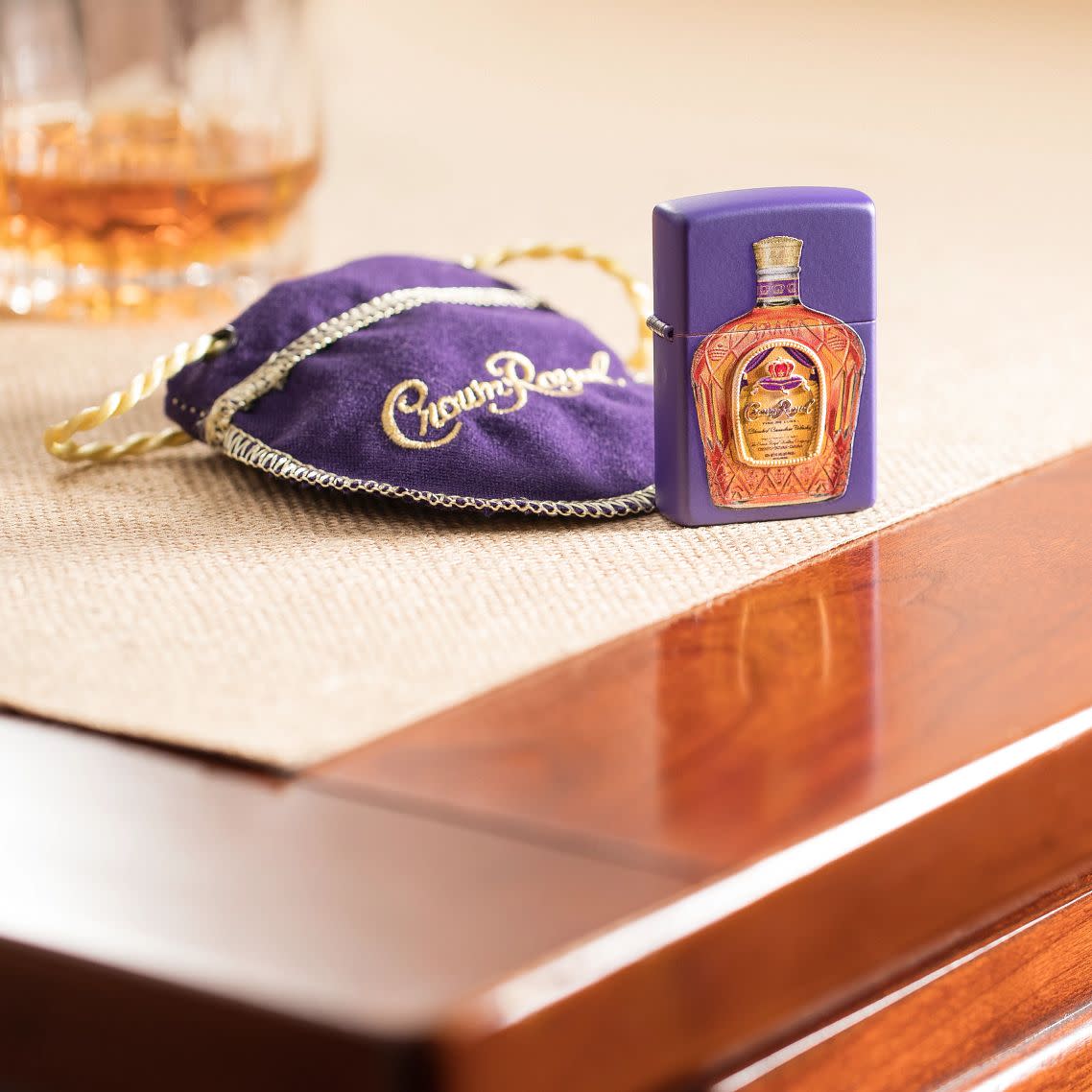 Zippo クラウンロイヤルウイスキー Crown Royal® Purple Matte Windproof Lighter and Pouch Gift