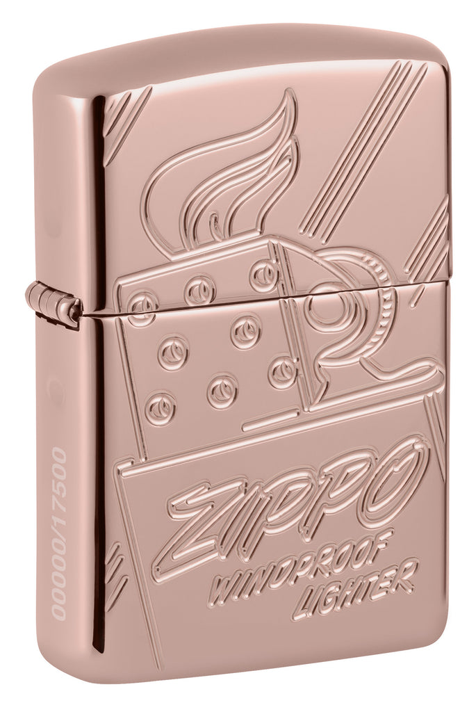 Zippo Script Collectible Armor Rose Gold Windproof Lighter | Zippo USA
