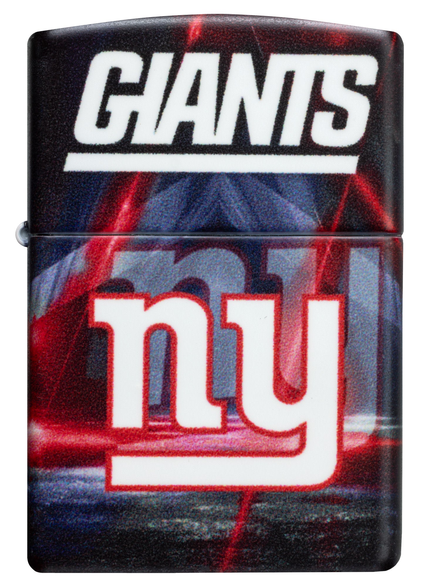 Front view of Zippo NFL New York Giants 540 Matte Windproof Lighter.