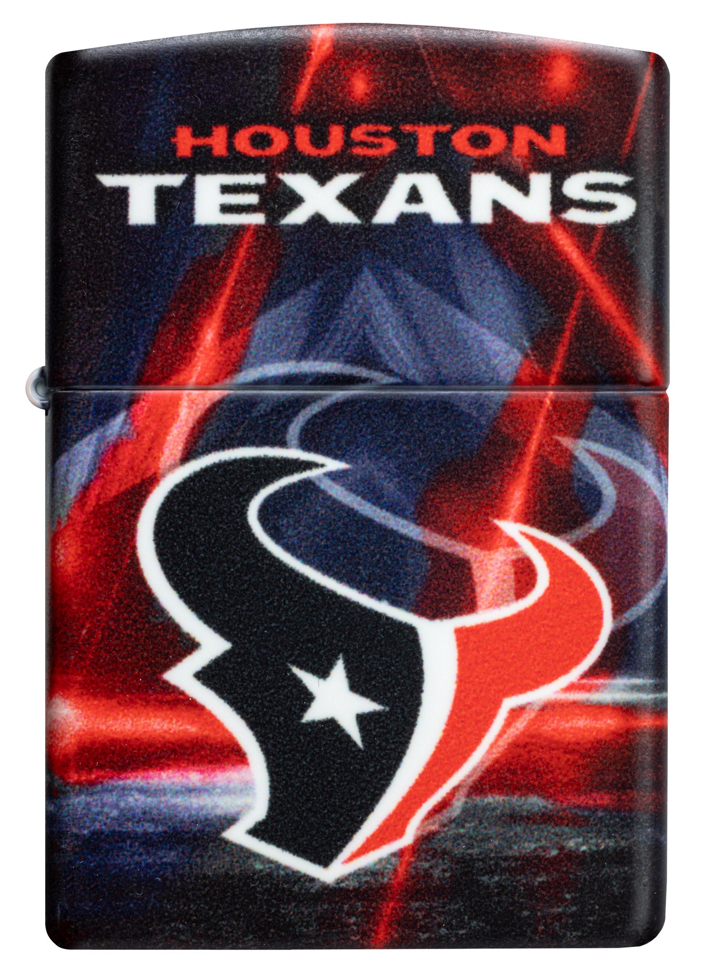 Front view of Zippo NFL Houston Texans 540 Matte Windproof Lighter.