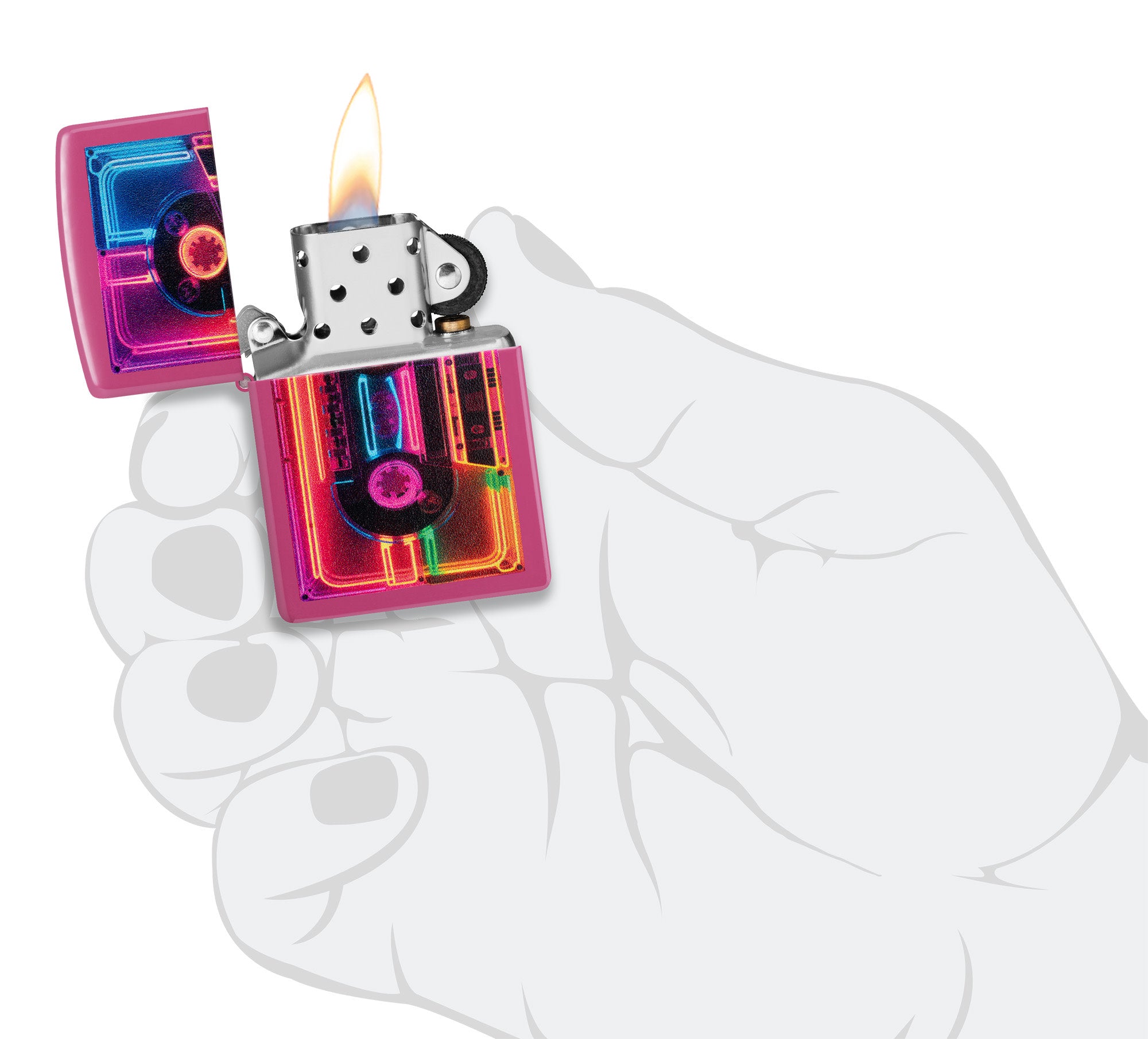 petit♪ Zippo Neon Cassette Design Frequency Windproof Lighter