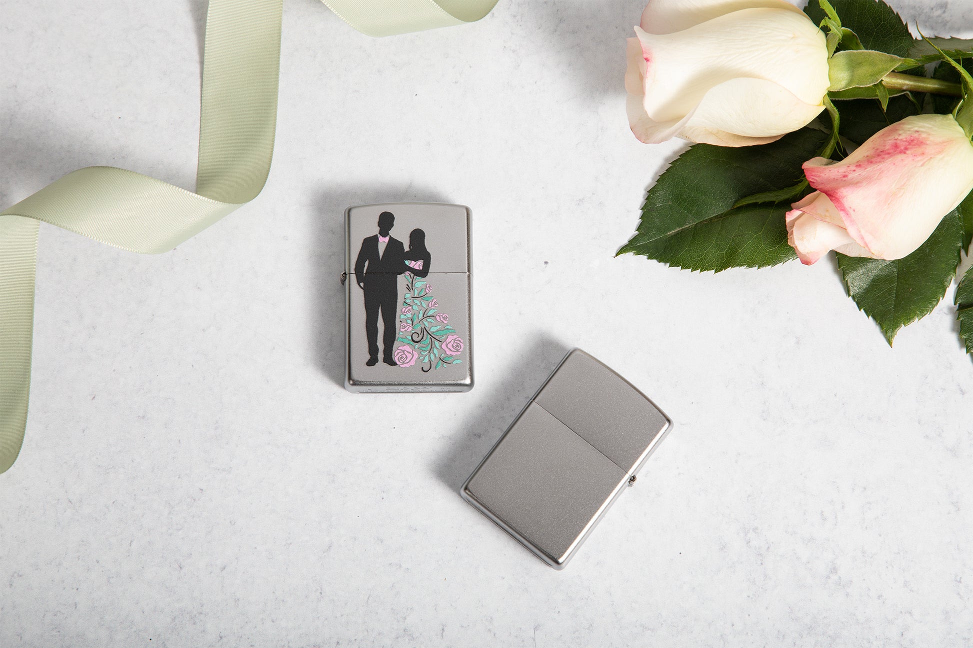 Lifestyle Image of Wedding Couple Design Windproof Lighter