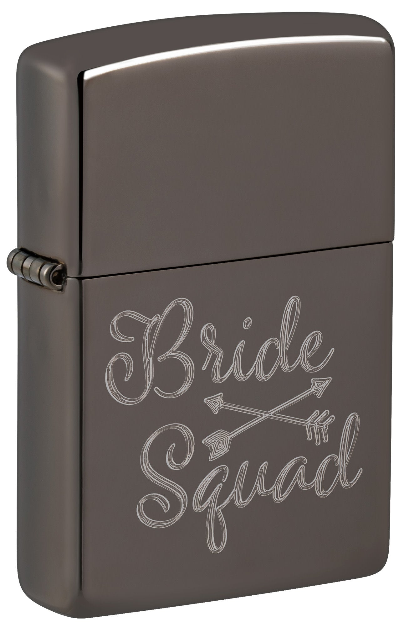 Front view of Bridesquad Design Windproof Lighter standing at a 3/4 angle