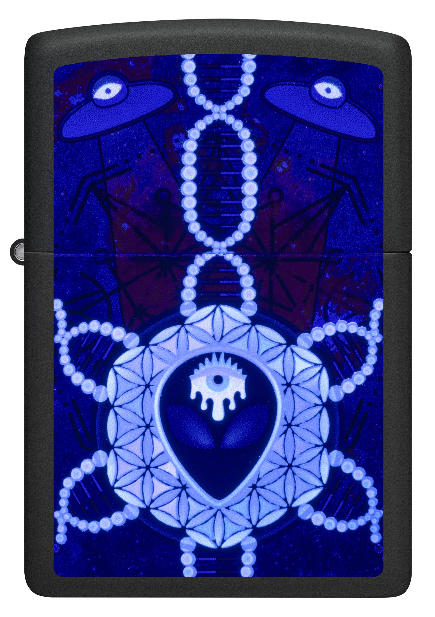 Zippo All Seeing Alien Design Black Matte Windproof Lighter