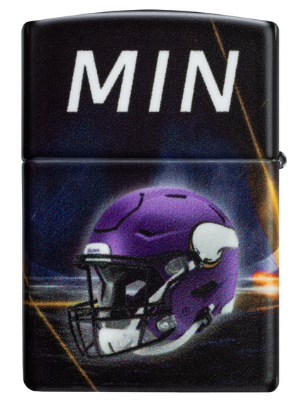 Back view of Zippo NFL Minnesota Vikings 540 Matte Windproof Lighter.