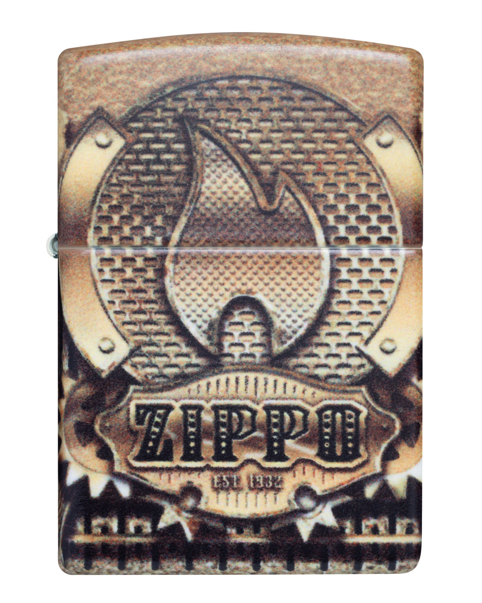Back View of Zippo Glowing Gears Design Glow in the Dark Windproof Lighter