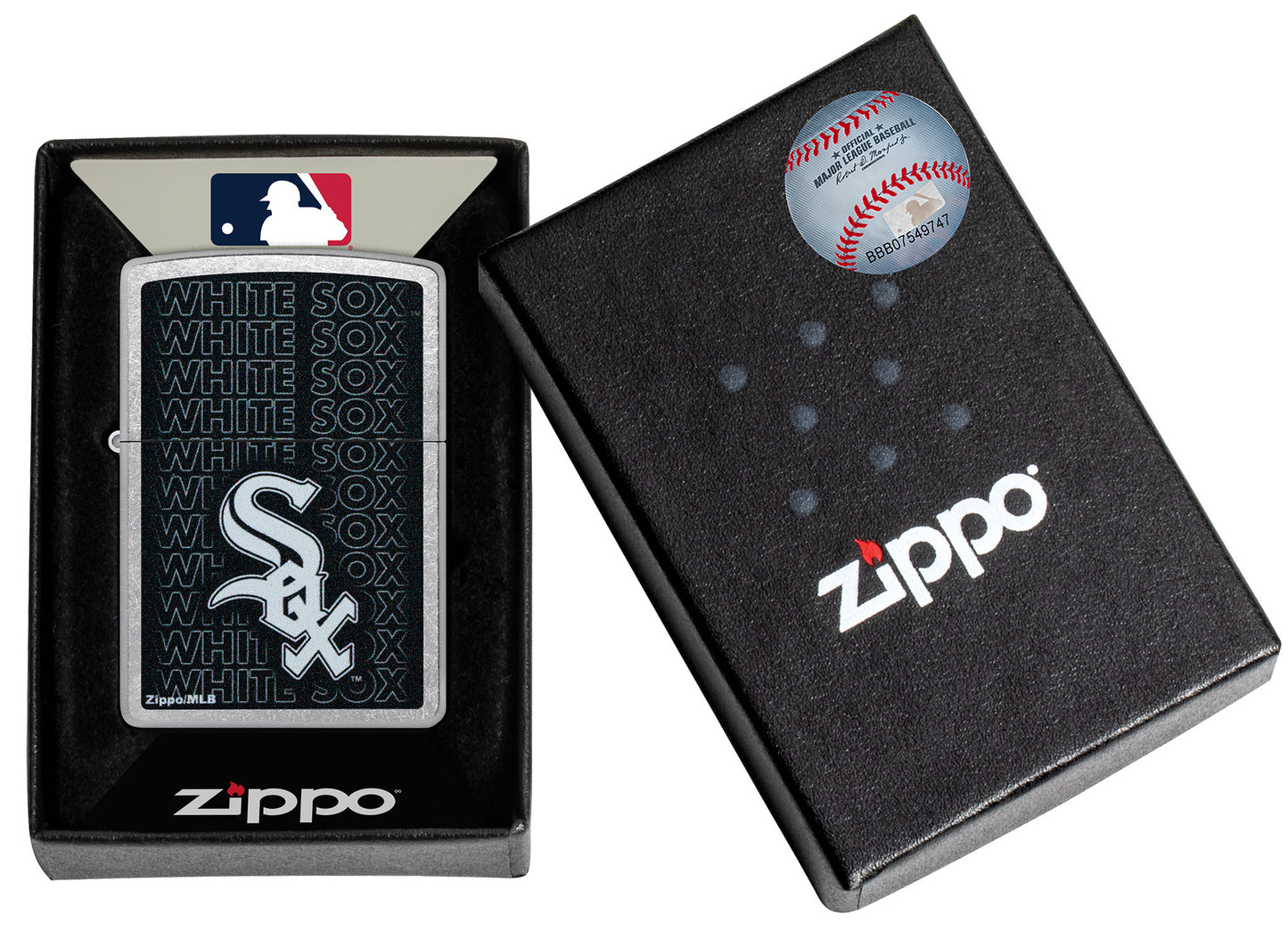 Zippo MLB® Chicago White Sox Street Chrome Windproof Lighter in its packaging.