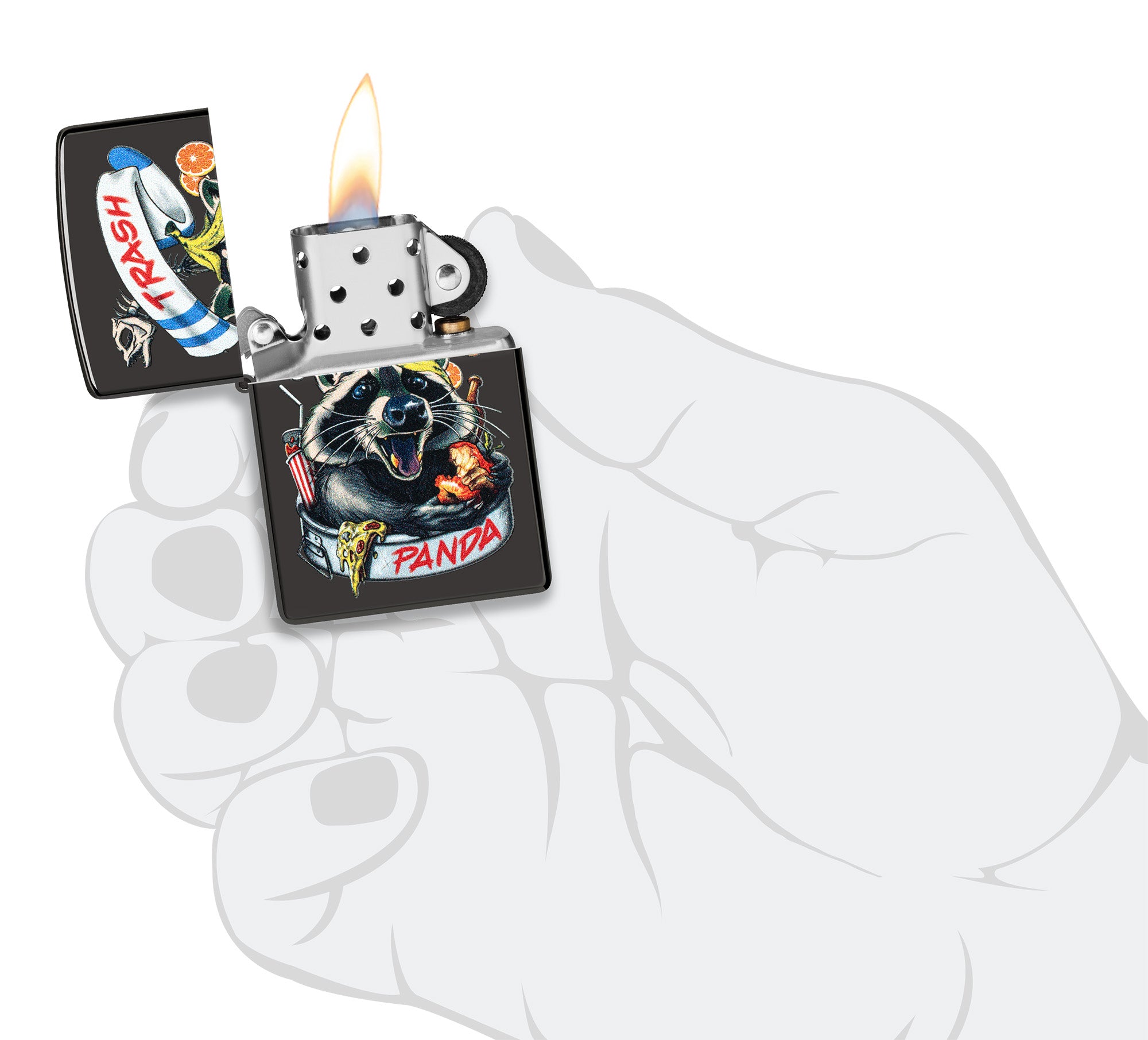 Zippo Masked Bandit Design Ebony Windproof Lighter – Zippo USA