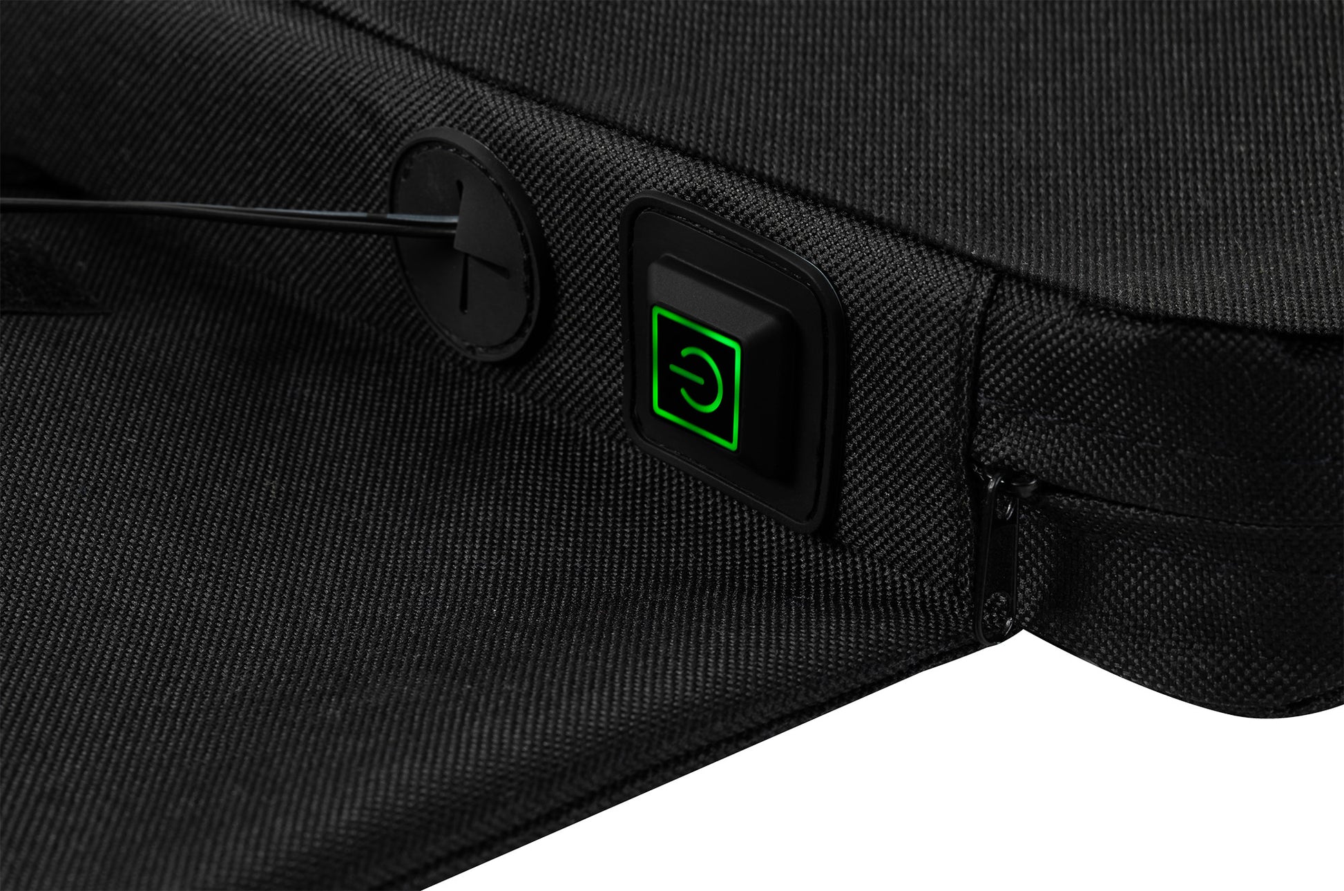 Cropped image of Zippo Heated Seat - Single showing the power button and the USB cable. 

