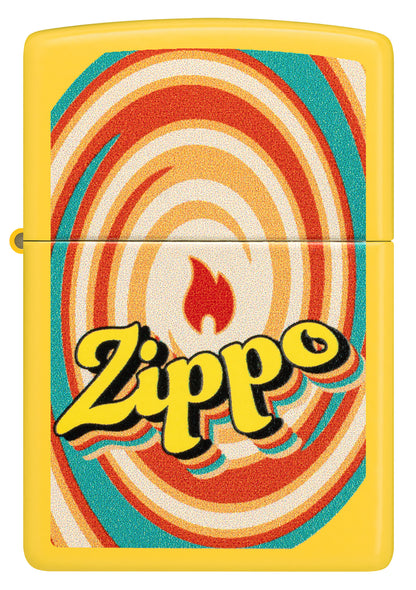 Front view of Zippo Swirls Design Sunflower Windproof Lighter.