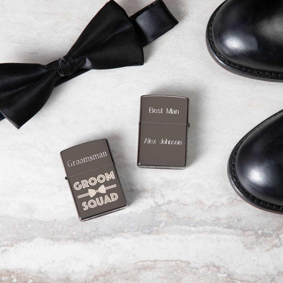 Lifestyle Image of Groomsquad Design Windproof Lighter