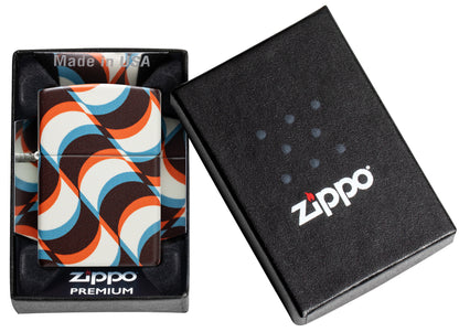 Zippo Funky Pattern Design 540 Matte Windproof Lighter in its packaging.