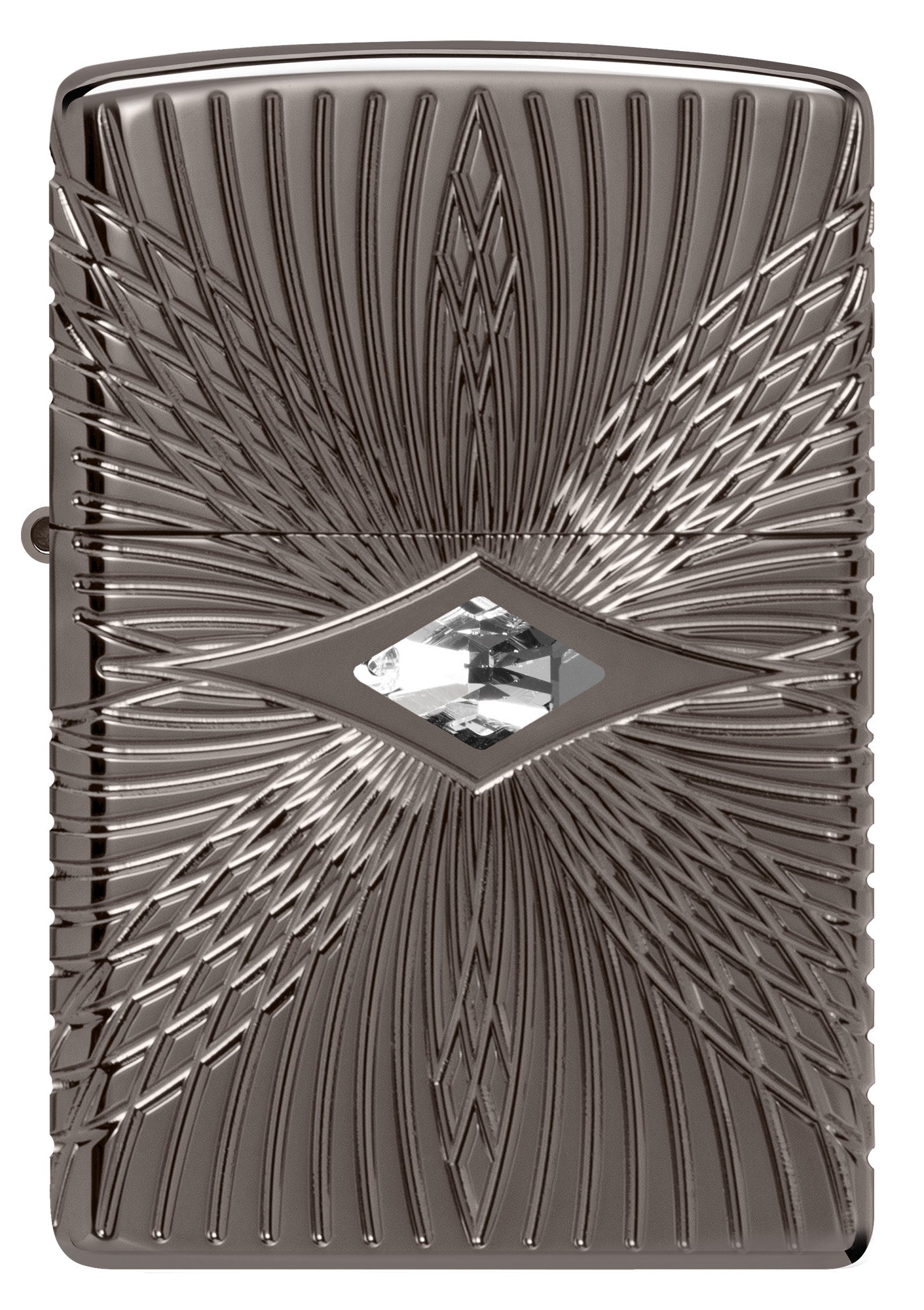 Back view of Zippo Pattern Armor Black Ice Windproof Lighter.