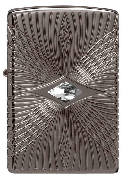 Back view of Zippo Pattern Armor Black Ice Windproof Lighter.