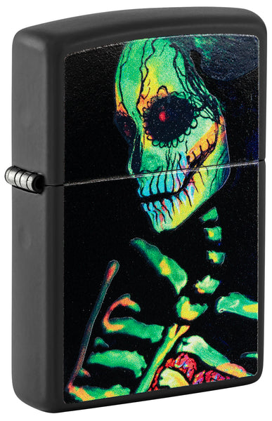 Zippo Glowing Skull Design Black Matte Windproof Lighter | Zippo 
