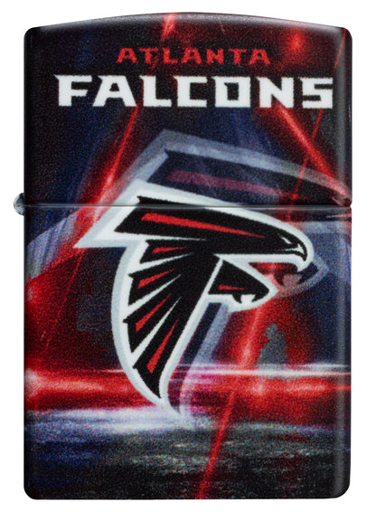 Front view of Zippo NFL Atlanta Falcons 540 Matte Windproof Lighter.