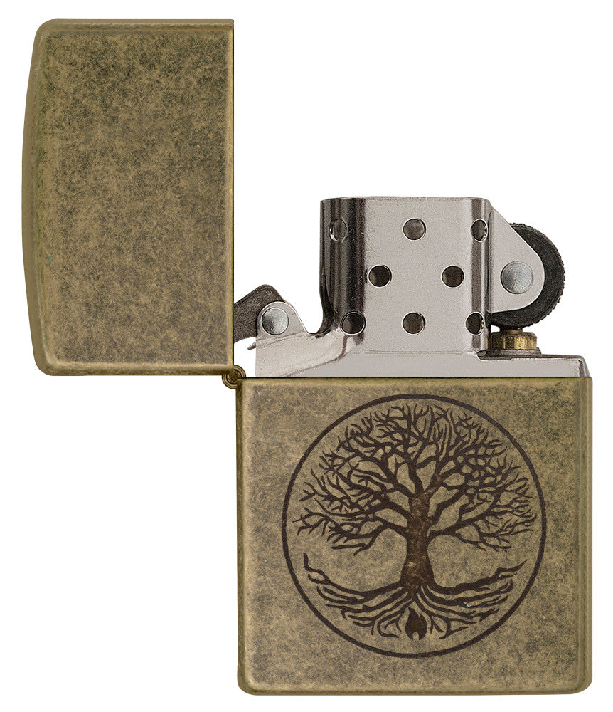 Zippo Tree Of Life Antique Brass Windproof Lighter – Zippo USA