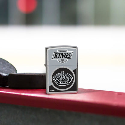 Front view of Zippo NHL® LA Kings® 2024 Street Chrome™ Windproof Lighter.