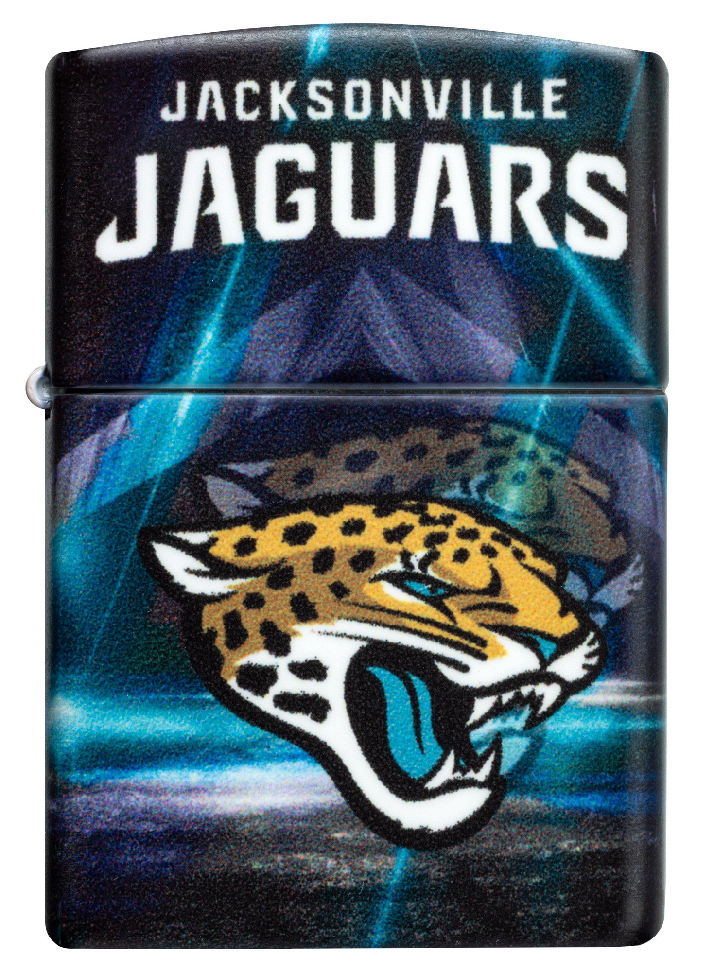 Front view of Zippo NFL Jacksonville Jaguars 540 Matte Windproof Lighter.