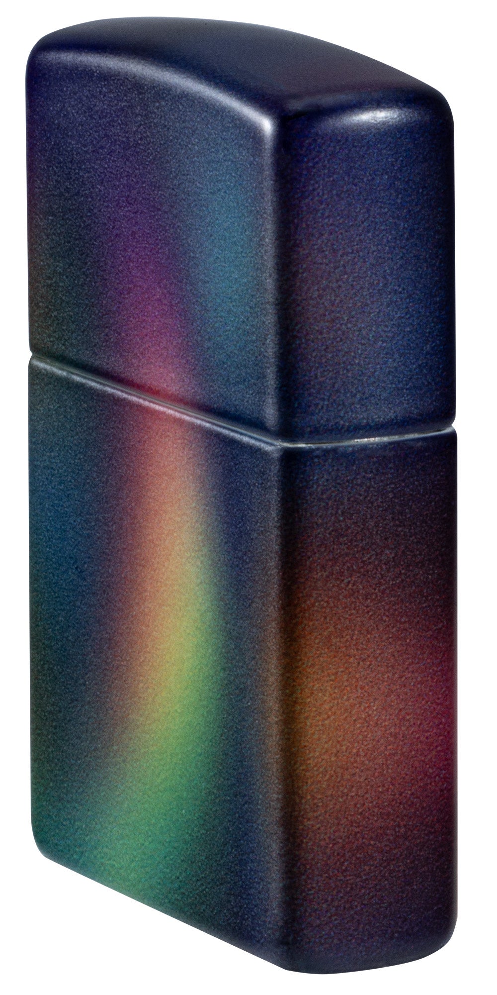 Angled shot of Zippo Prismatic Design 540 Matte Windproof Lighter showing the front and right sides of the lighter.