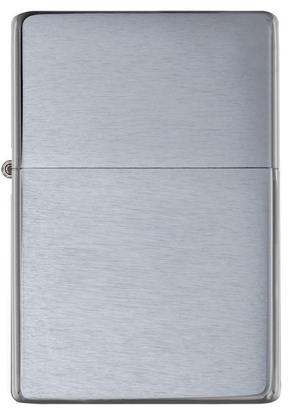 Front view of Brushed Chrome Vintage Windproof Lighter.