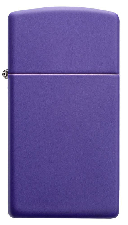 Front of Slim Purple Matte Windproof Lighter