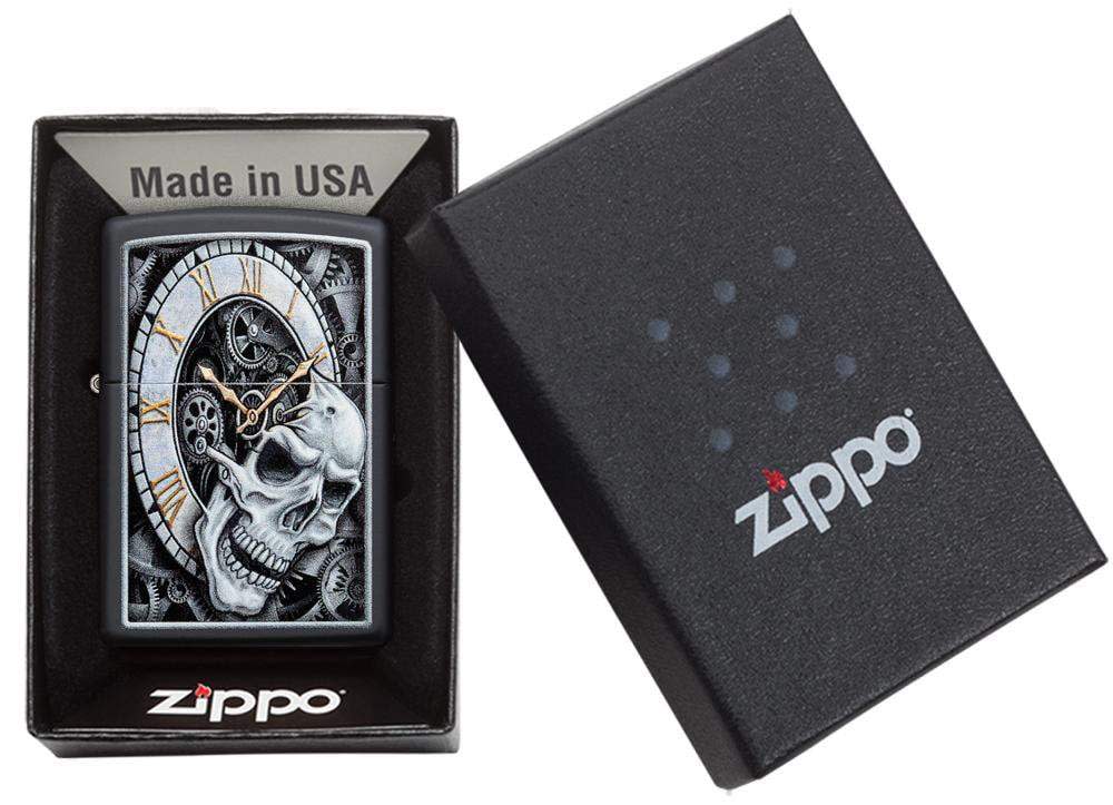 skull Clock Design Windproof Lighter – Zippo USA