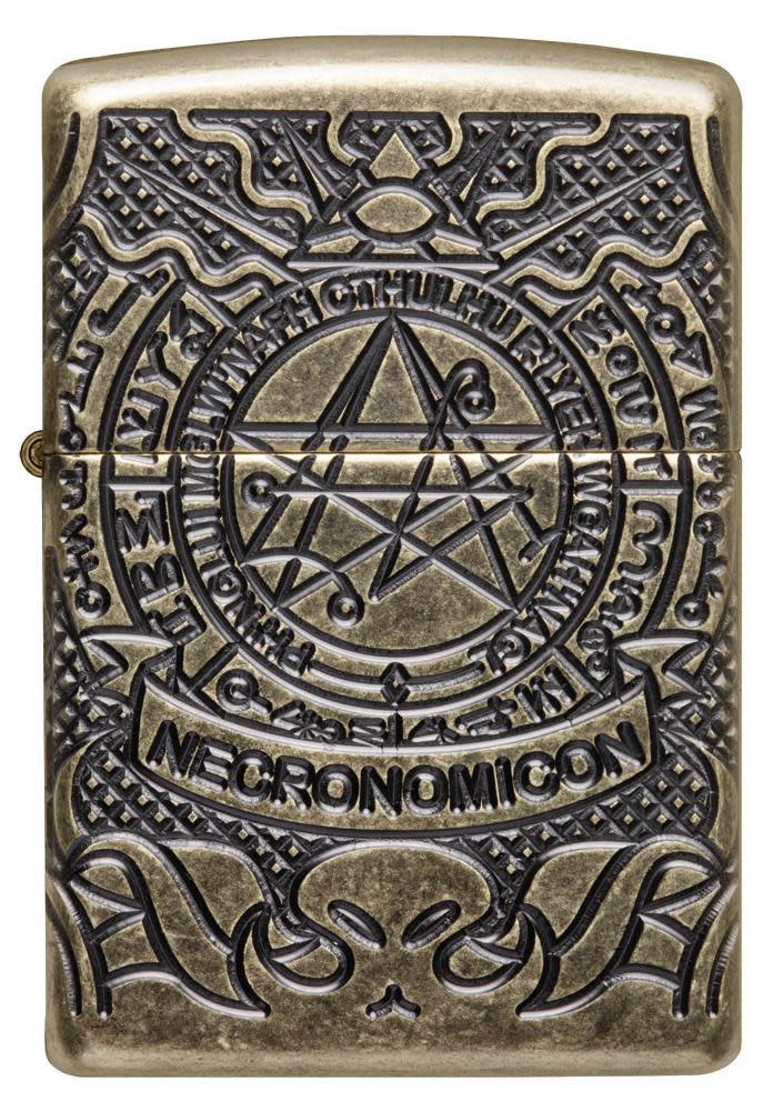 Zippo Armor® Antique Brass Book of the Dead Windproof