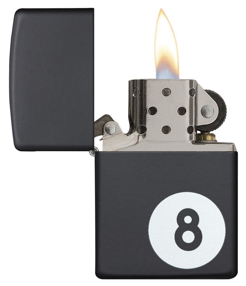 Billiards 8-Ball Black Matte Windproof Lighter – Zippo USA