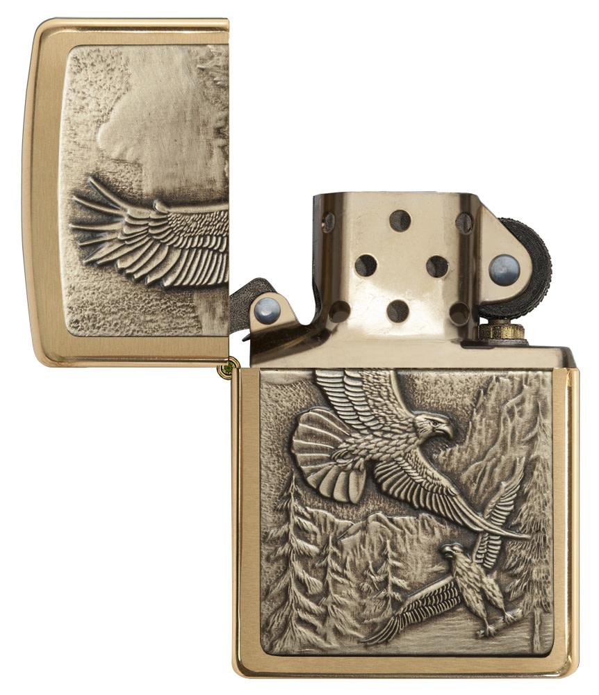 Zippo Soaring Eagles Emblem Windproof Lighter – Zippo USA