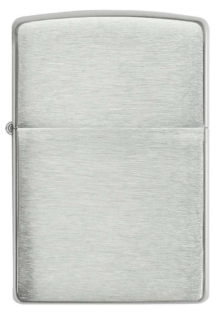 Front view of ArmorÂ® Brushed Sterling Silver Windproof Lighter