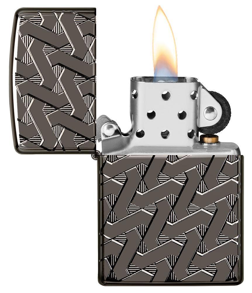 Zippo Custom Design Lighter - Triple Stone Carved Heavy Walled w/ Swarovski Crystals store Black Ice - 853676