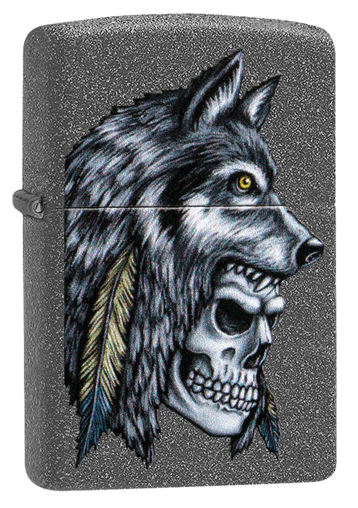 Wolf skull Feather Design Windproof Lighter – Zippo USA