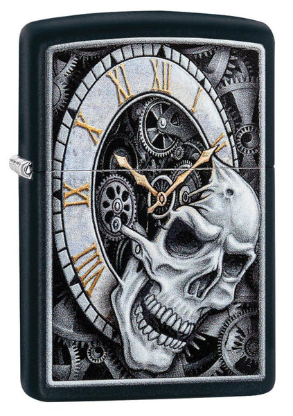 skull Clock Design Windproof Lighter | Zippo USA