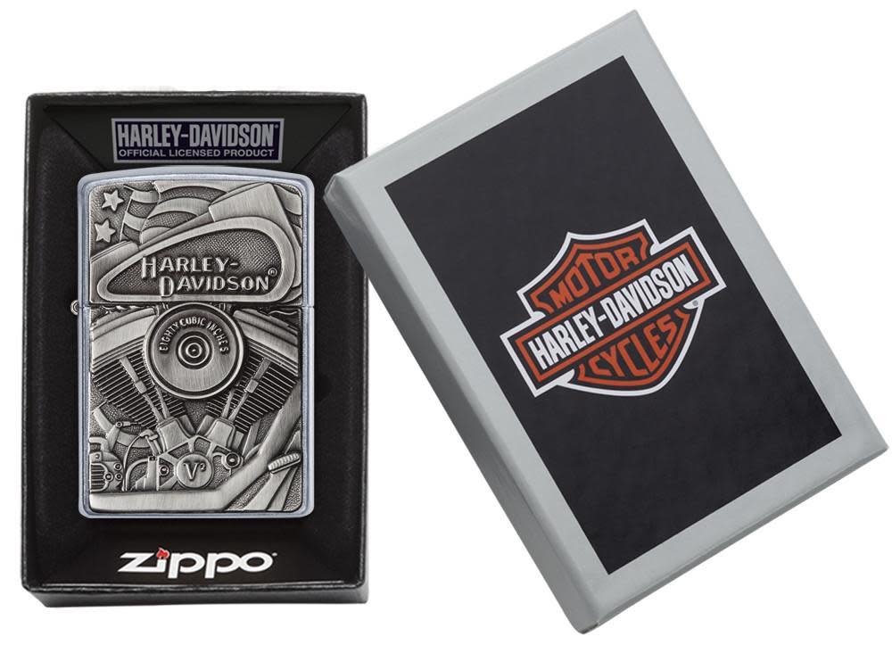 Harley-Davidson® engine Surprise Emblem Chrome Lighter – Zippo USA