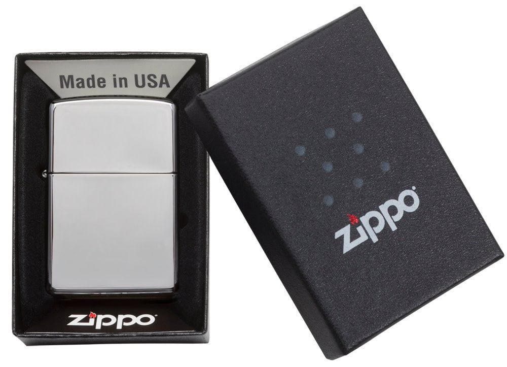 NEW Zippo store Lighter # 250ZE Chrome Polished Emblem 1992