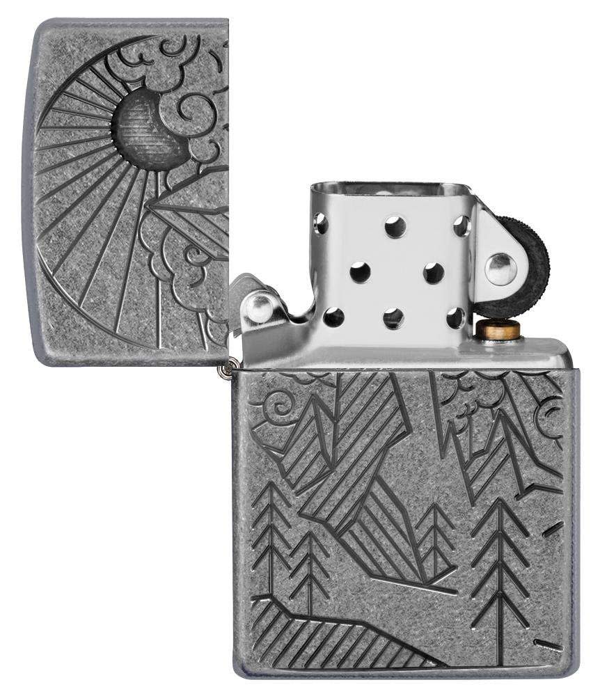 Armor® Antique Silver Mountain Design Windproof Lighter – Zippo USA