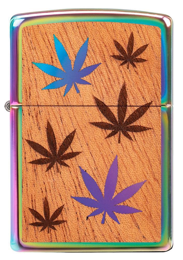 Zippo Woodchuck Marijuana Leaf Mahogany Emblem Lighter, Buy 1 sold Plant 1, NIB