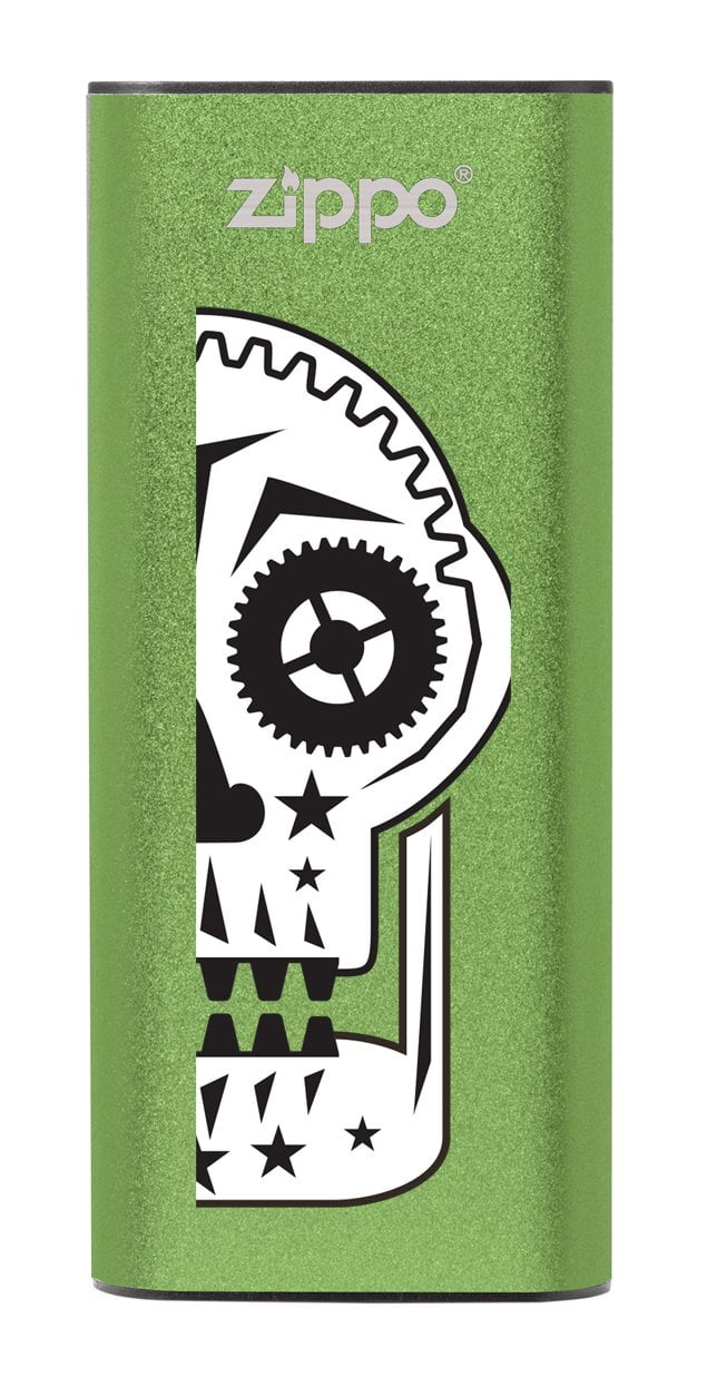 Front of Sugar Skull: Green HeatBank® 3-Hour Rechargeable Hand Warmer